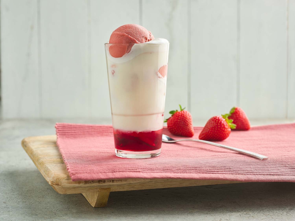 Recept Strawberry Sorbet Latte
